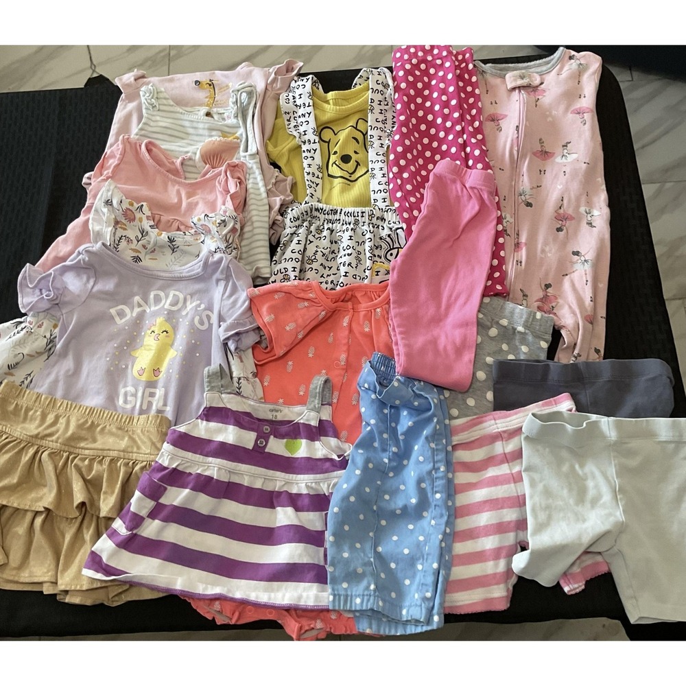 Mixed Brands 18pc Clothes Lot Girls 18M Multicolor Spring Layette Pooh Disney